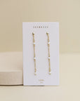 Gemstone Chain Drop Earring - White Opal