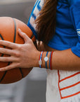 "Game Day" Red/Blue/White Hair Tie Bracelet
