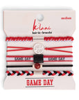 "Game Day" Red/White/Black Hair Bracelets