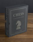 Chess Bookshelf Edition – Wooden Chess Set in Fabric-Wrapped Book Box