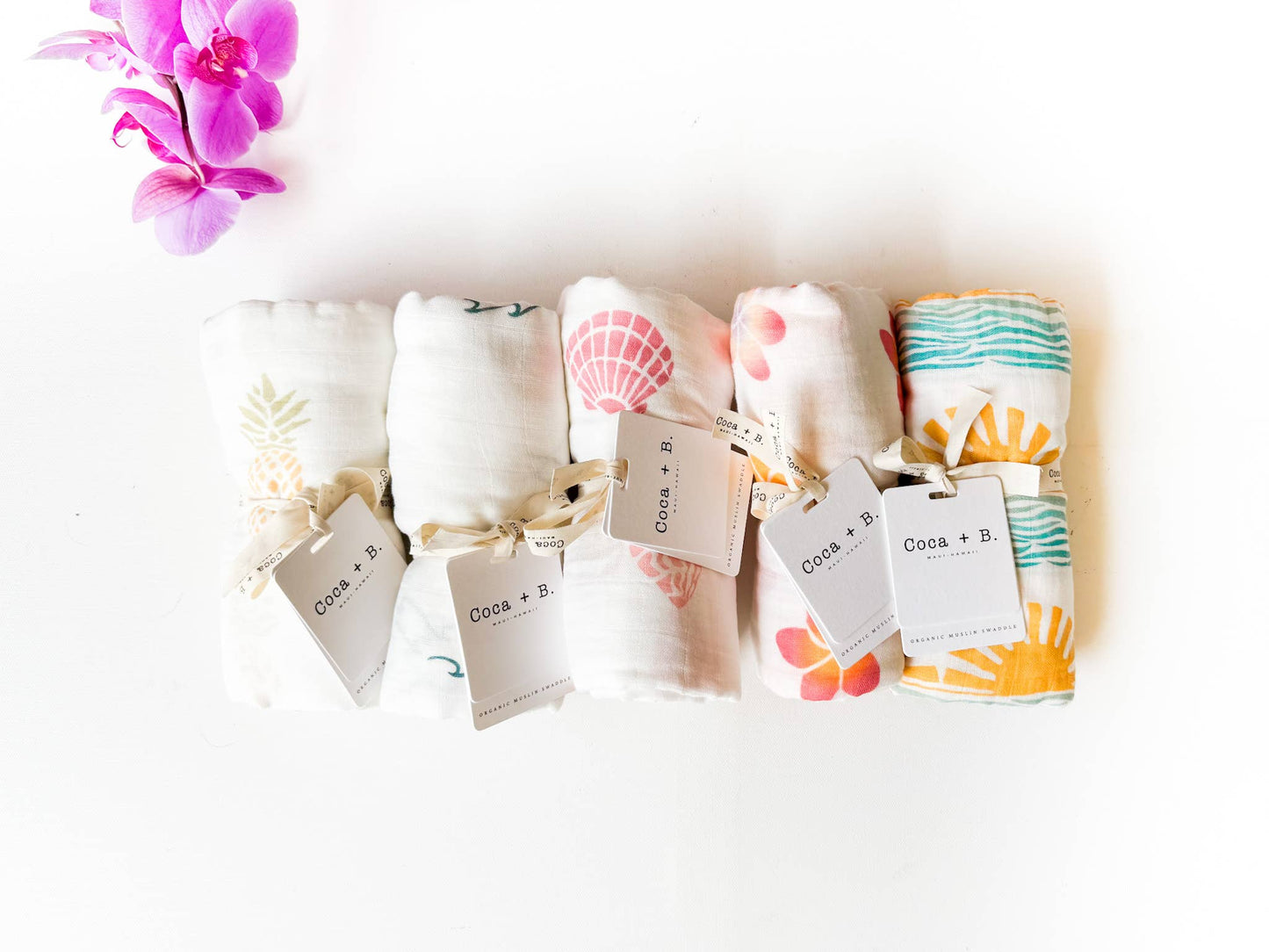 Sun + Wave Organic Baby Swaddle | Surfer Nursery Decor
