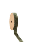 1" Reversible Classic Velvet Ribbon | Olive | 10 Yard Roll