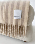 The Wool Stripe Throw - Taupe/White