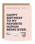 Scratch-off Card - Favorite Human Being - Birthday