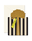 Black Stripe Birthday Gift die-cut folded Greeting Card