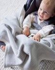 Harborview Herringbone Light Grey Blanket