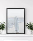 Blue Surfboard Print. Ocean Beach Wall Art: 8x10 inches / Print - unframed