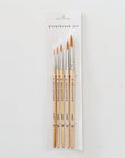 Watercolor paintbrush set of five wood brushes
