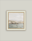 Sailboat Landscape Framed Antique Art