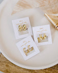 Gold Hoop - Pave - White CZ - Gold Earrings