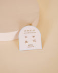 Birthstone Stud Gold Earrings Set - April