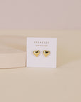 Puffed Gold Heart Earrings