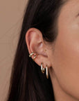 Gold Hoop - Large Rectangle - Earrings