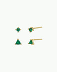 Birthstone Stud Gold Earrings Set - May