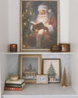 Christmas Tree with Presents Framed Antique Art