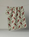 Winter Crimson Luxe Geometry Kitchen Towel