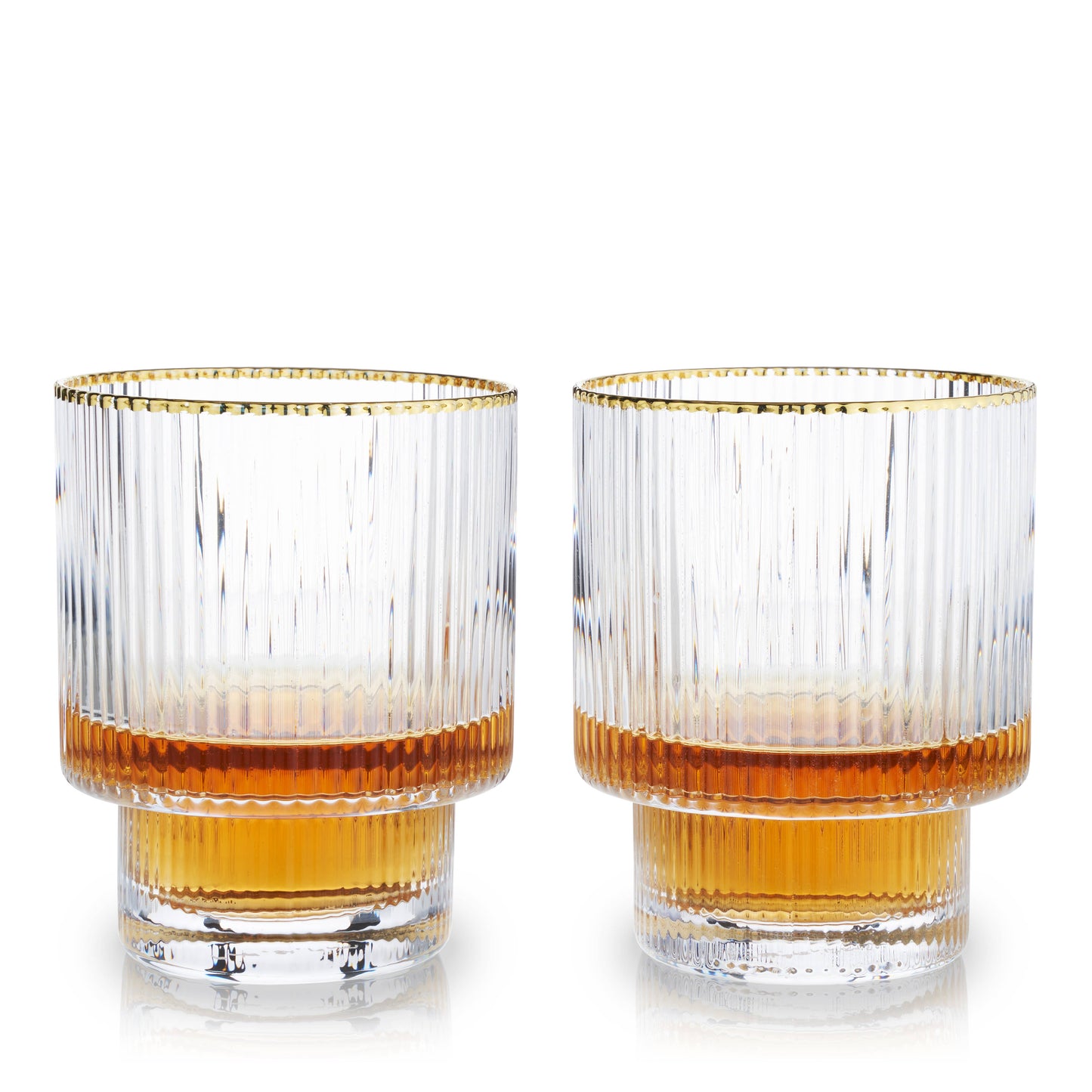 Deco Meridian Gold-Rimmed Crystal Tumbler