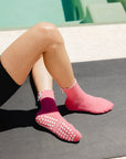 Pilates Girl Bow Grip Socks in Pink