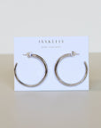 Everyday Silver Hoop Earrings - Large