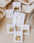 Gold Hoop - Pave - White CZ - Gold Earrings