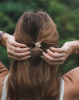 "Bloom" Maroon and Pink with Pressed Flowers Hair Tie Bracelets