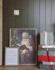 Classic Santa Framed Vintage Christmas Canvas Art