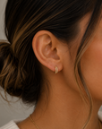 Double Champagne Hoop - Gold Earrings