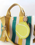 Tennis Ball Keychain Bag Charm Sports Coin Purse Pouch