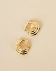 Gold Hoop - Triple Arch - Earrings