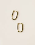 Gold Hoop - Large Rectangle - Earrings