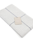 Dusty Blue Striped Tablecloth - Upcycled Cotton