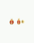 Ladybug Enamel Flat Back Kids Earrings