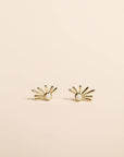 Sun Ray - White Opal - Gold Earrings