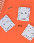 Rainbow Enamel Flat Back Kids Earrings