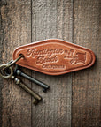 Huntington Beach California Leather Keychain Motel Style