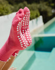 Pilates Girl Bow Grip Socks in Pink