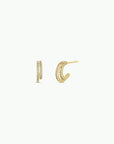 Double Champagne Hoop - Gold Earrings
