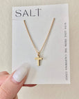 SIMPLE CROSS NECKLACE | dainty gold cross necklace