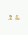 Gold Three Hoop Huggie - Earring