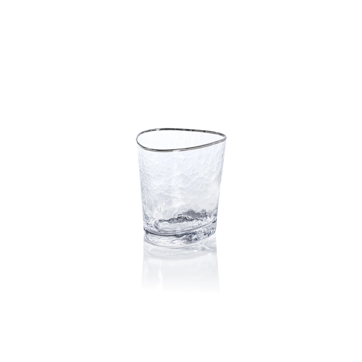 Aperitivo Triangular DOF Glass, Clear w/ Platinum