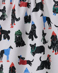 Eco-friendly Dogue Magazine tea towel featuring a playful dog print by Geometry House, made from sustainable materials.