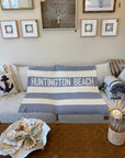 Huntington Beach Multi-Stripe Throw – Light Blue & White