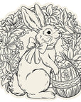 Die-cut Coloring Bunny Wreath Placemat - 12 sheets