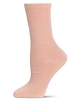 Women's Solid Soft Flat Knit Cashmere Blend Crew Sock
