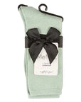 Women's Solid Soft Flat Knit Cashmere Blend Crew Sock