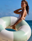 Tube Pool Ring - The Vacay Soft Olive Stripe