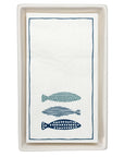 Ceramic Guest Napkin Tray + Napkins - Fish