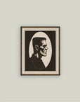 Frankenstein Cameo Framed Vintage Halloween Canvas Art