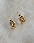 CRISS-CROSS HOOP EARRINGS | 18k gold | stud post hoops