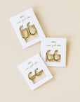Gold Hoop - Large Rectangle - Earrings